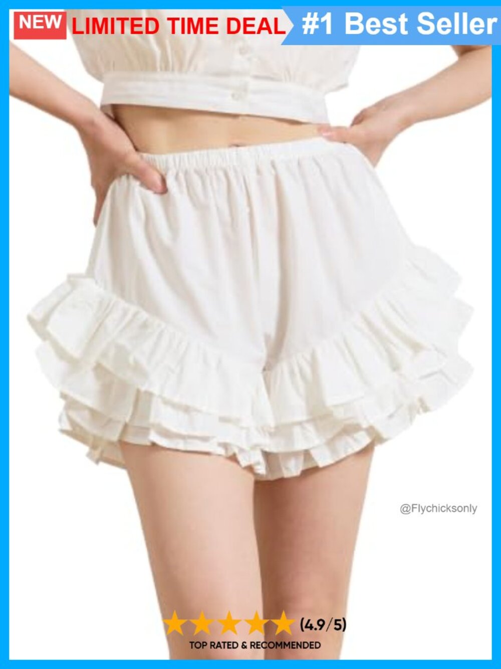 100% Cotton Ruffle Bloomers Victorian Lolita Pettipants Sleep Lounge Shorts